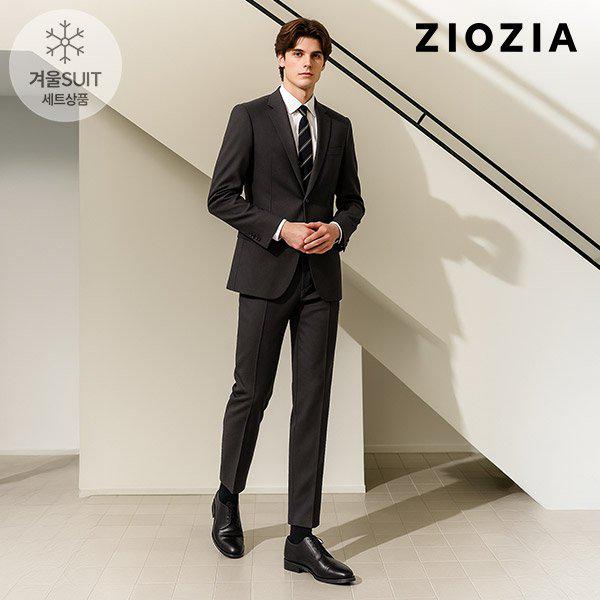 [] ウール混紡ソリッドブラウンミラクル スーツセット (ABD4SB1201_ABD4SP1201_DBR)