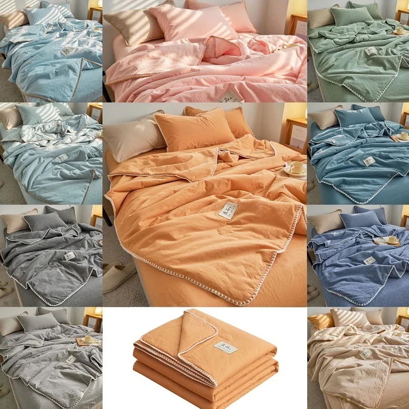 【wanzhen】用10色良品可愛い綿布団+シーツ+枕カバーセットブランケット柔らかいファッション毛布