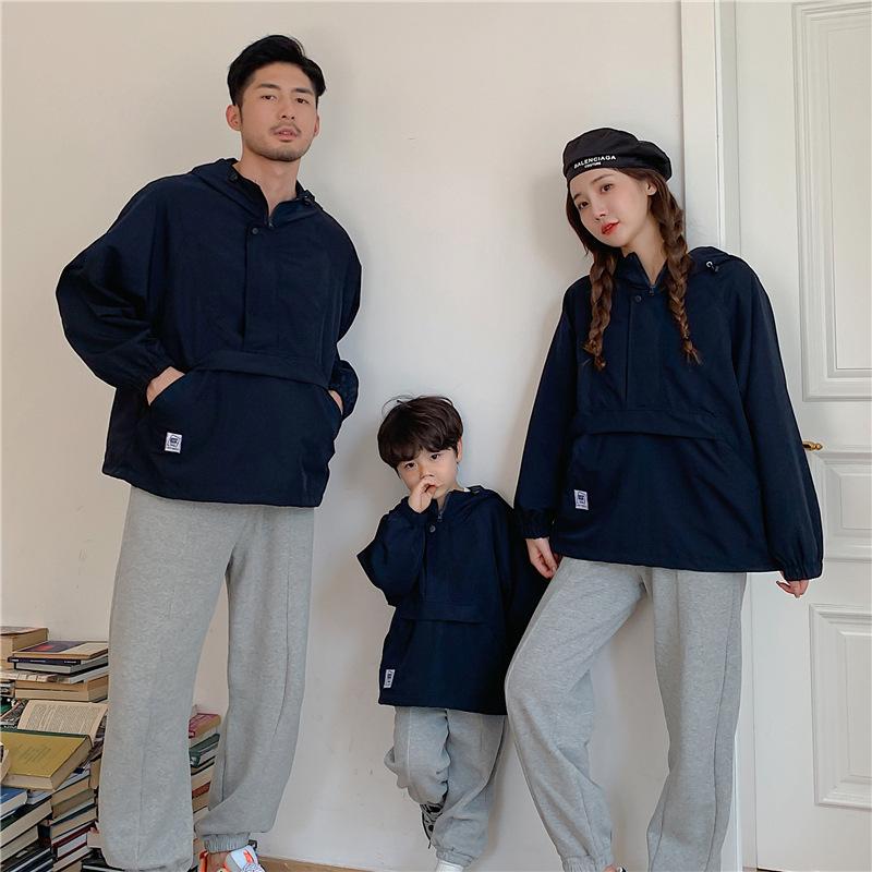 親子コーデ長袖春秋親子ペアルックパーカーリンクコーデ親子トップスセット親子ペアパパ子服お揃い族旅行キッズ大人プレゼント