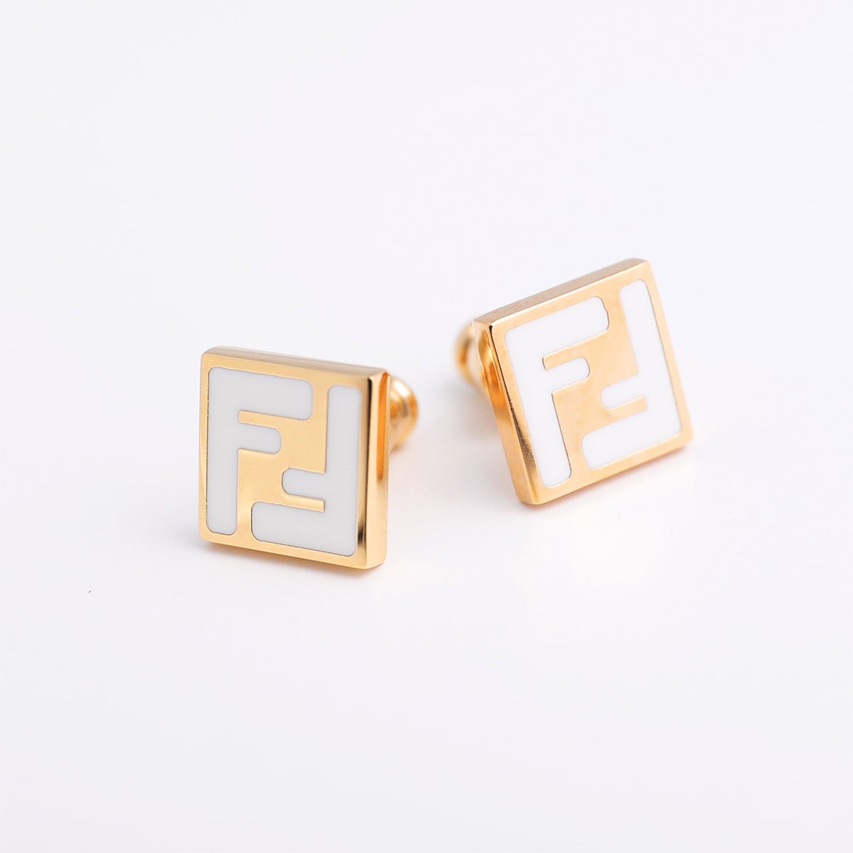 FENDI フェンディ ピアス ストーン シングル 片耳 ミニ ゴールド Fロゴ