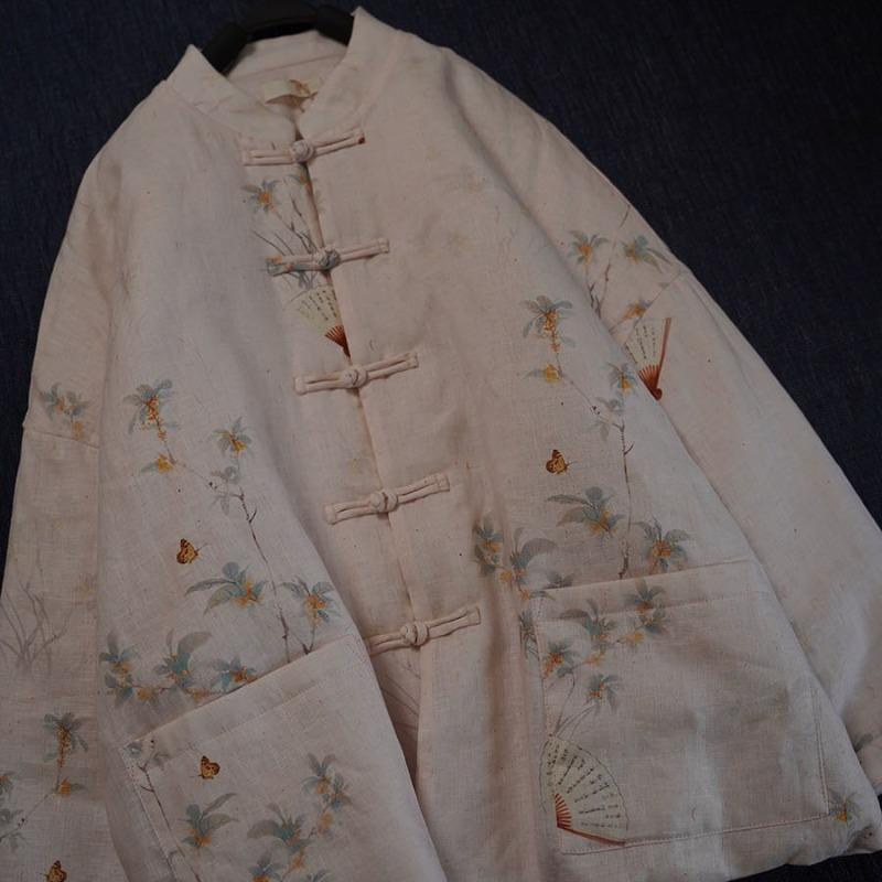 秋服 レディース ファッション オシャレ カワイイ シンプル 大人カワイイ 大きいサイズ ク ボタン キルティング プリント 綿 コート スタンドカラー 唐 スーツ ジャケット