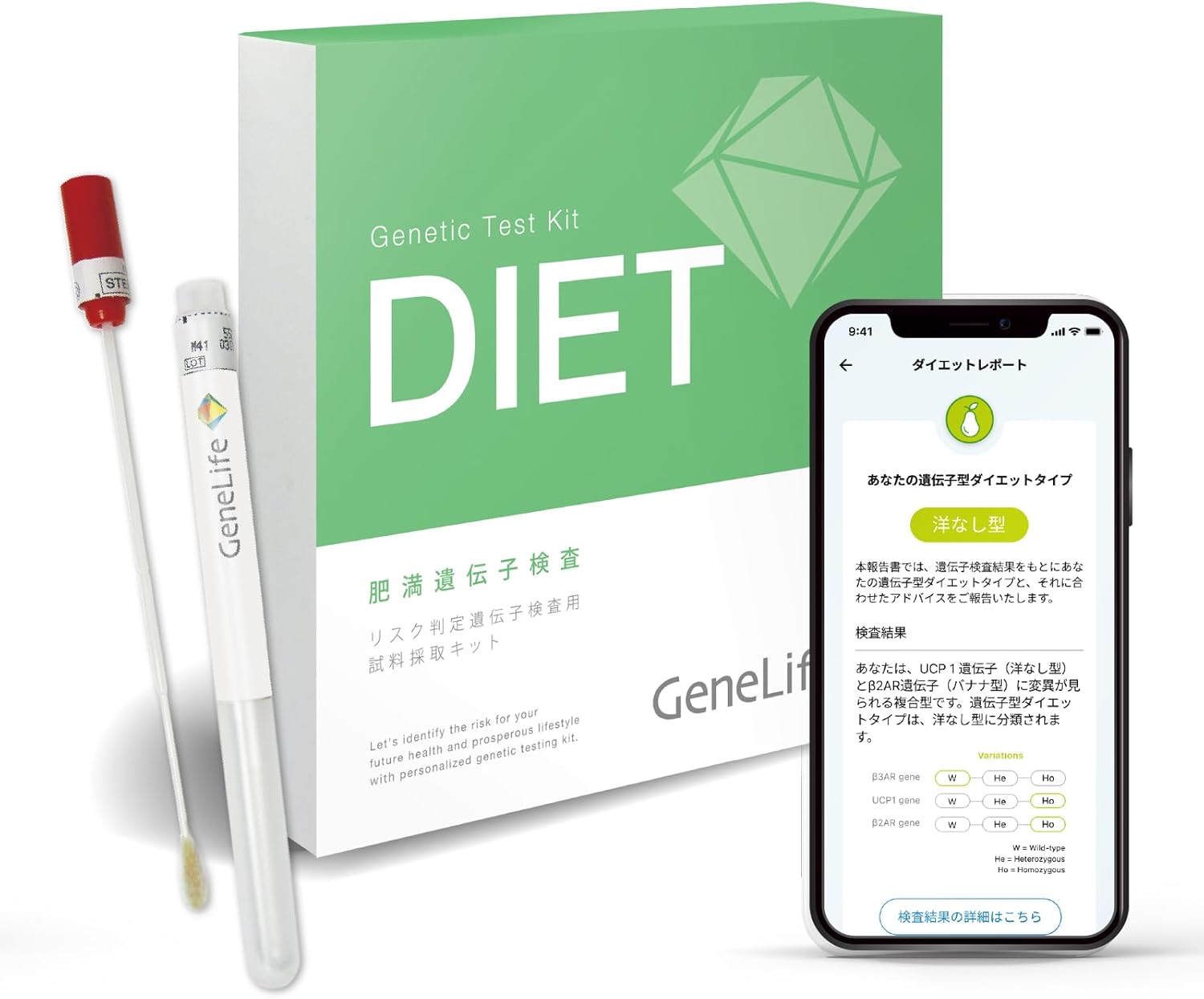 GeneLife DIET 肥満遺伝子検査キット(Web版) ダイエット法はDNA検査で変わる