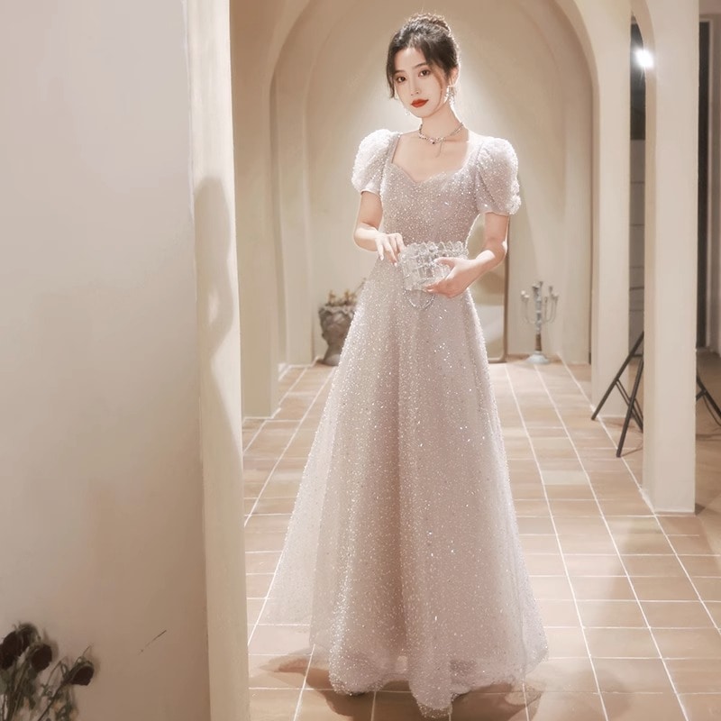 フレンチドレス女性2024新高級感高級贅沢小衆誕生日王女ウェディング司会者夏