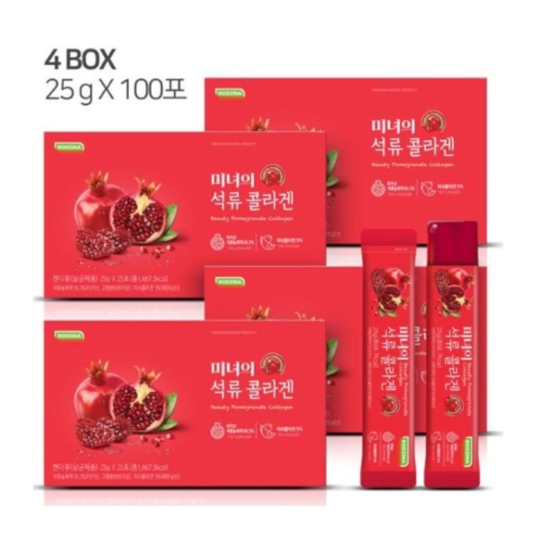 [4BOX] 韓国ロジナ美女のザクロコラーゲン ビタミンCコエンザイムゼリースティック 25gx25包/ザクロ サプリ