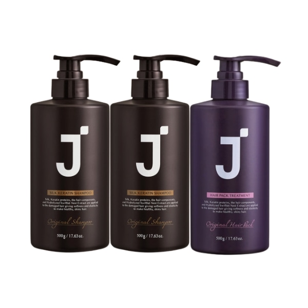 [2+1] オリジナル女神ヘアケアシルクケラチンプロテインシャンプー500ml2個+トリートメント1個セット