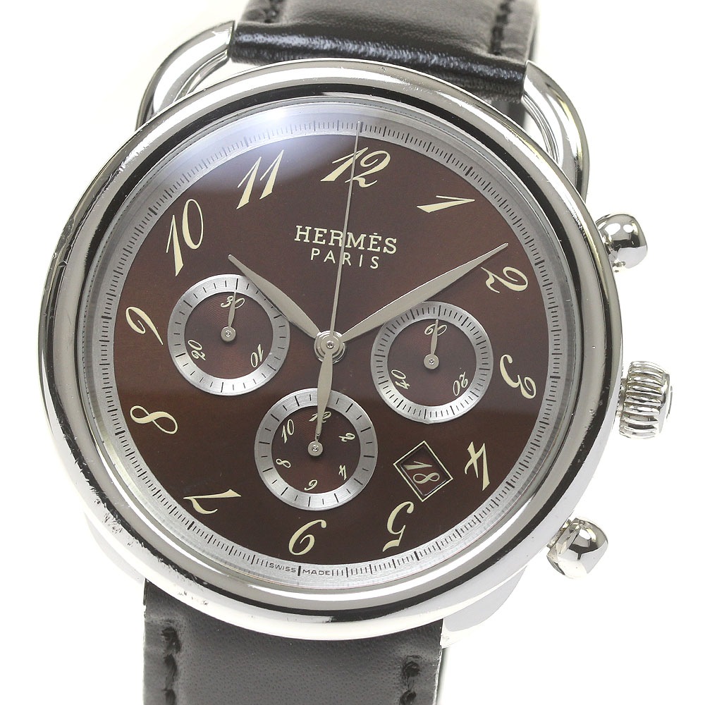 エルメス HERMES AR4.910 アルソー クロノグラフ 自動巻き メンズ _828205【中古】 113,600円