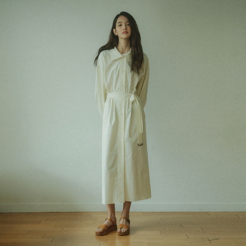韓国ファッション女性長袖ワンピース_3COLORS