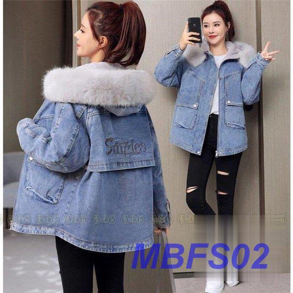 ボアジャケット レディース 裏ボア デニム ファー付き コート 冬 防寒 アウター