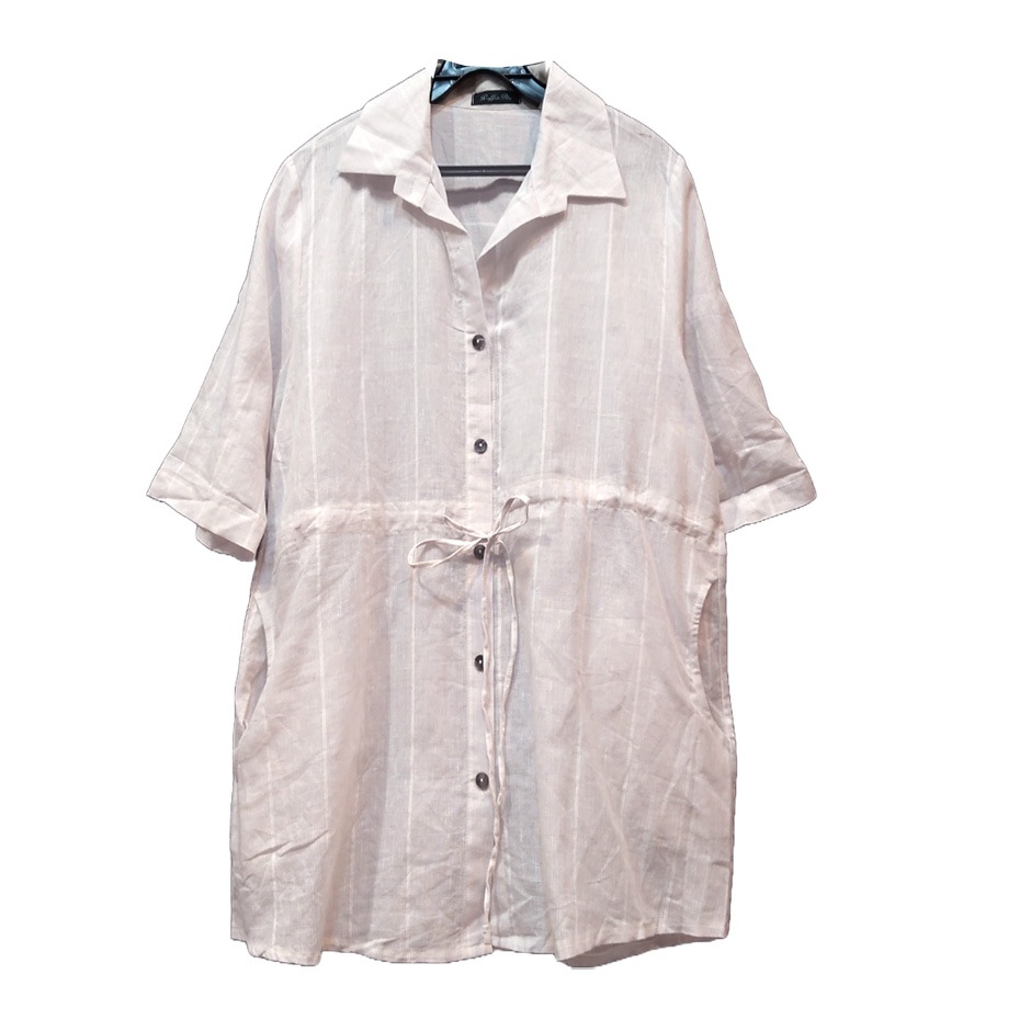 マフクマ混紡ロングシャツab7090