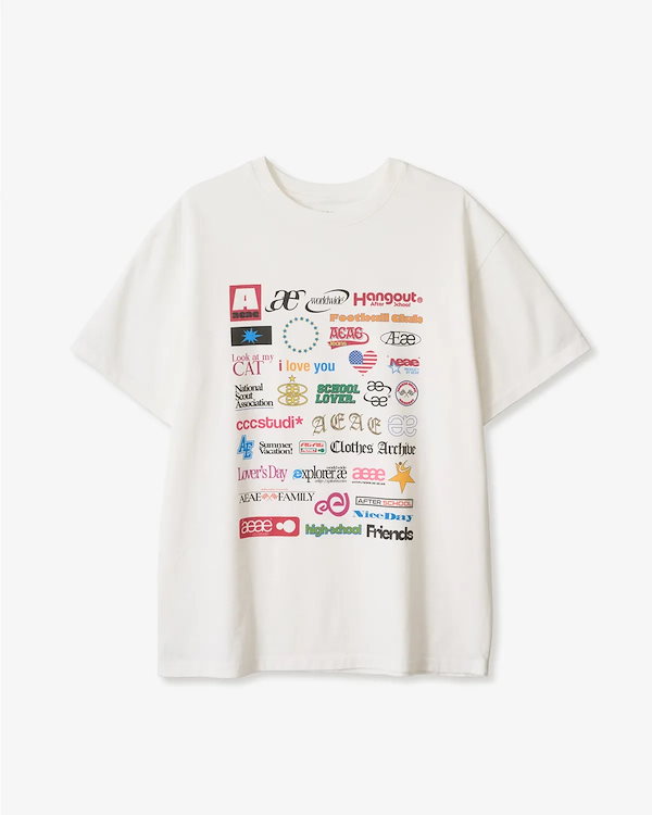 aeae sticker Tシャツ Qoo10 aeae STICKER T-SHIRTS ロゴ