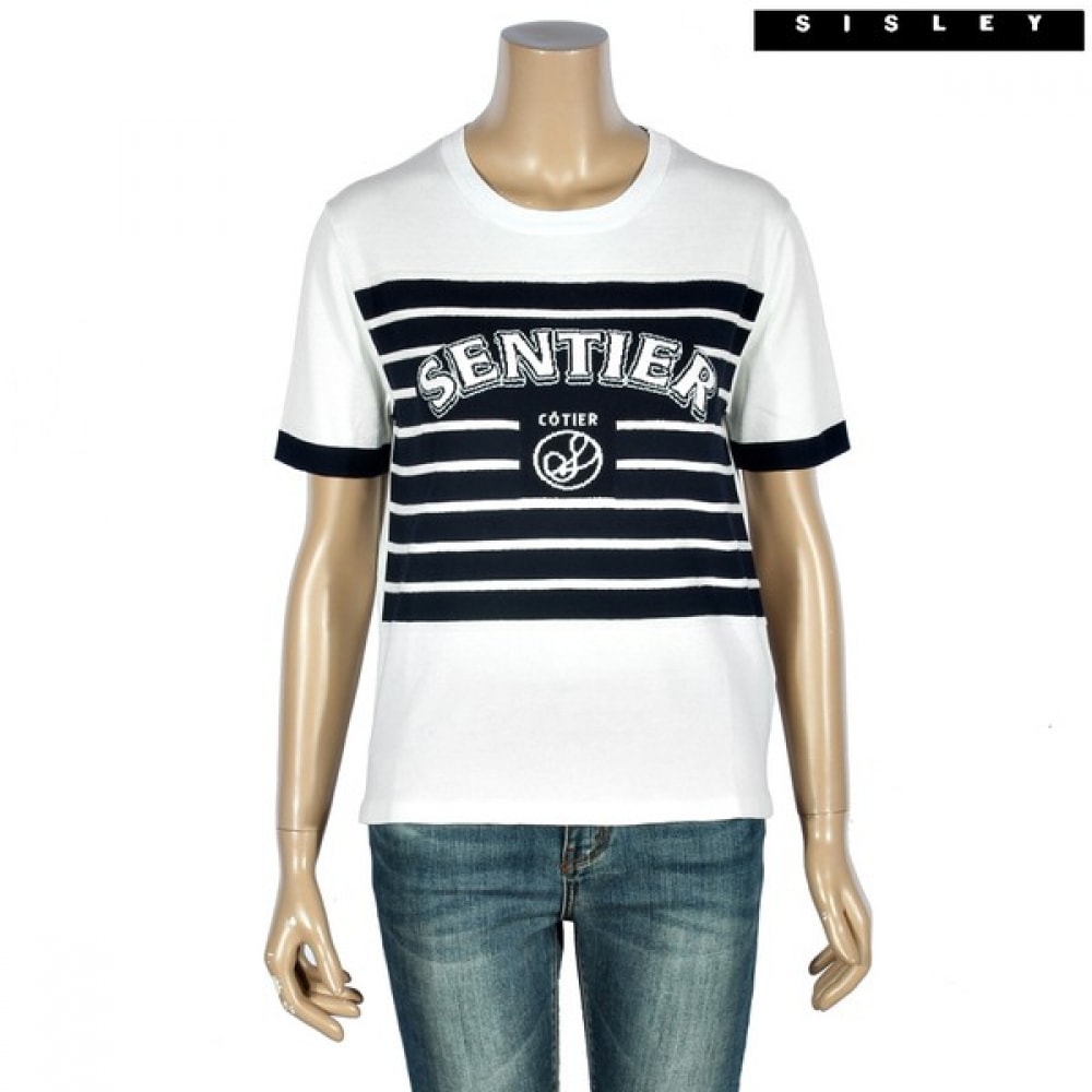 (シスレー) シスレーストライプレタリングニットティーSAKPC2431_IV
