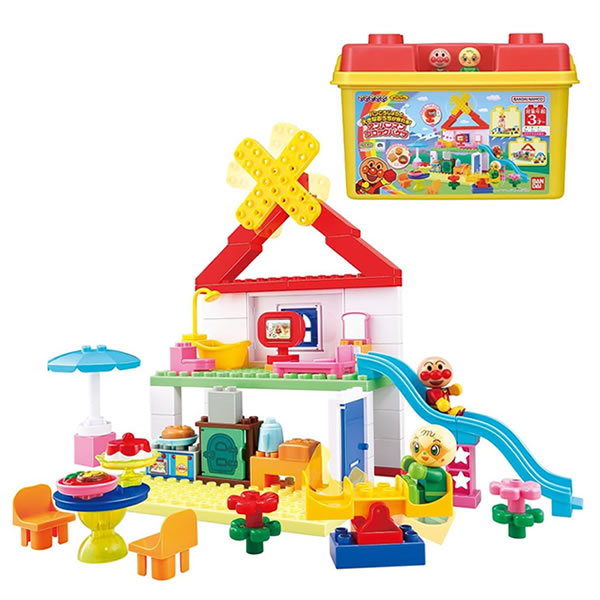 バンダイ【おもちゃ】パンこうじょうと大きなおうちが作れる！アンパンマンブロックバケツ H-4582769732836【それいけ！アンパンマン】