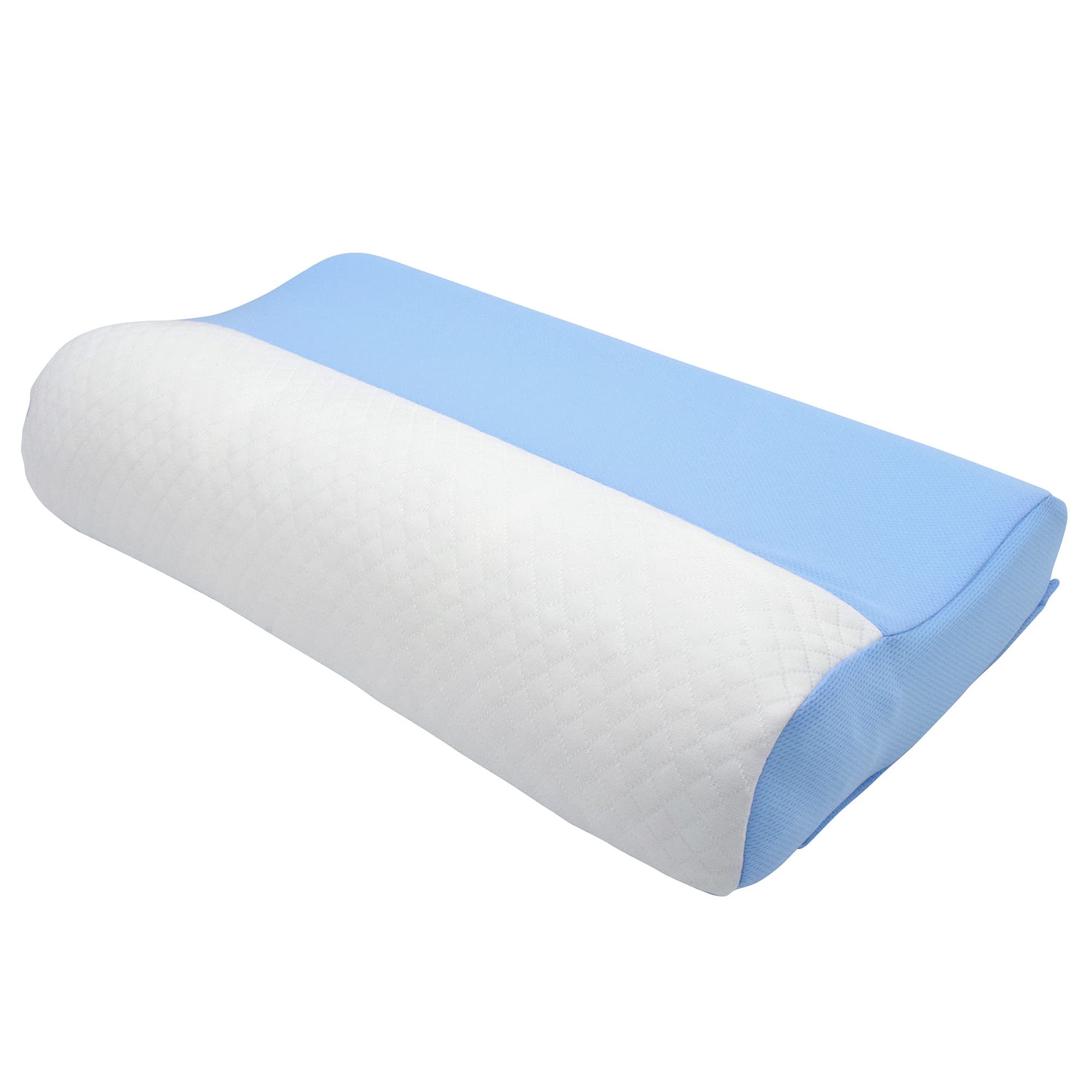 MORIPiLO モリシタ 枕 首が痛くならない ストレートネック矯正 スマホ首まくら ブルー 約43x63cm 肩こり対策 専用カバー付き ソフトパイプ低反発 4620630