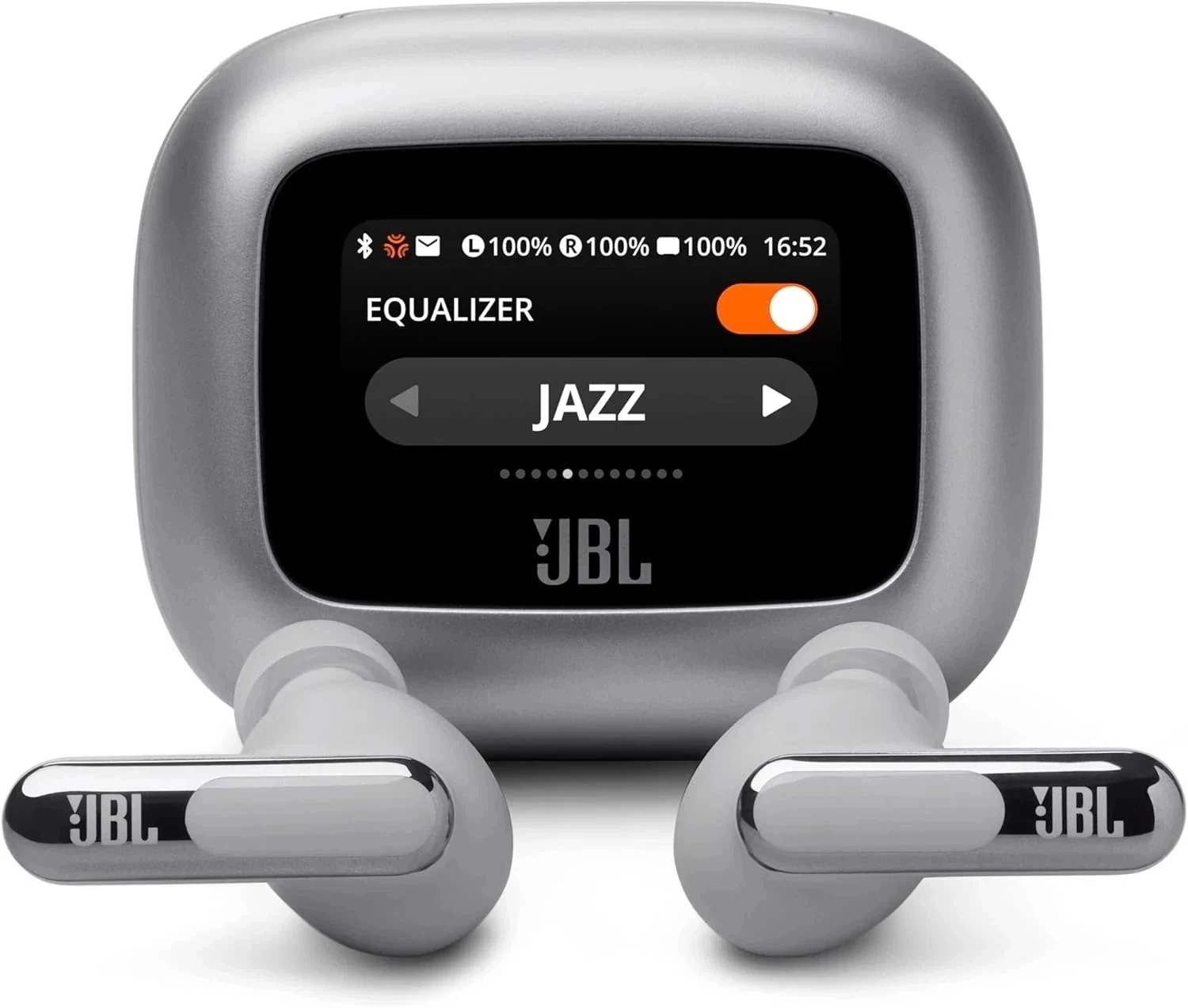 JBL LIVE BEAM 3 ワイヤレスイヤホン スマート充電ケース/LDAC対応ハイレゾ/マルチポイント/ハイブリッド ノイズキャンセリング/IP55防水/ワイヤレス充電対応/シルバー/JBLLI