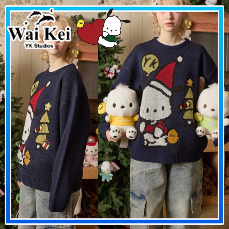 【Wai Kei】　Big Pochaco Graphic Knit Navy