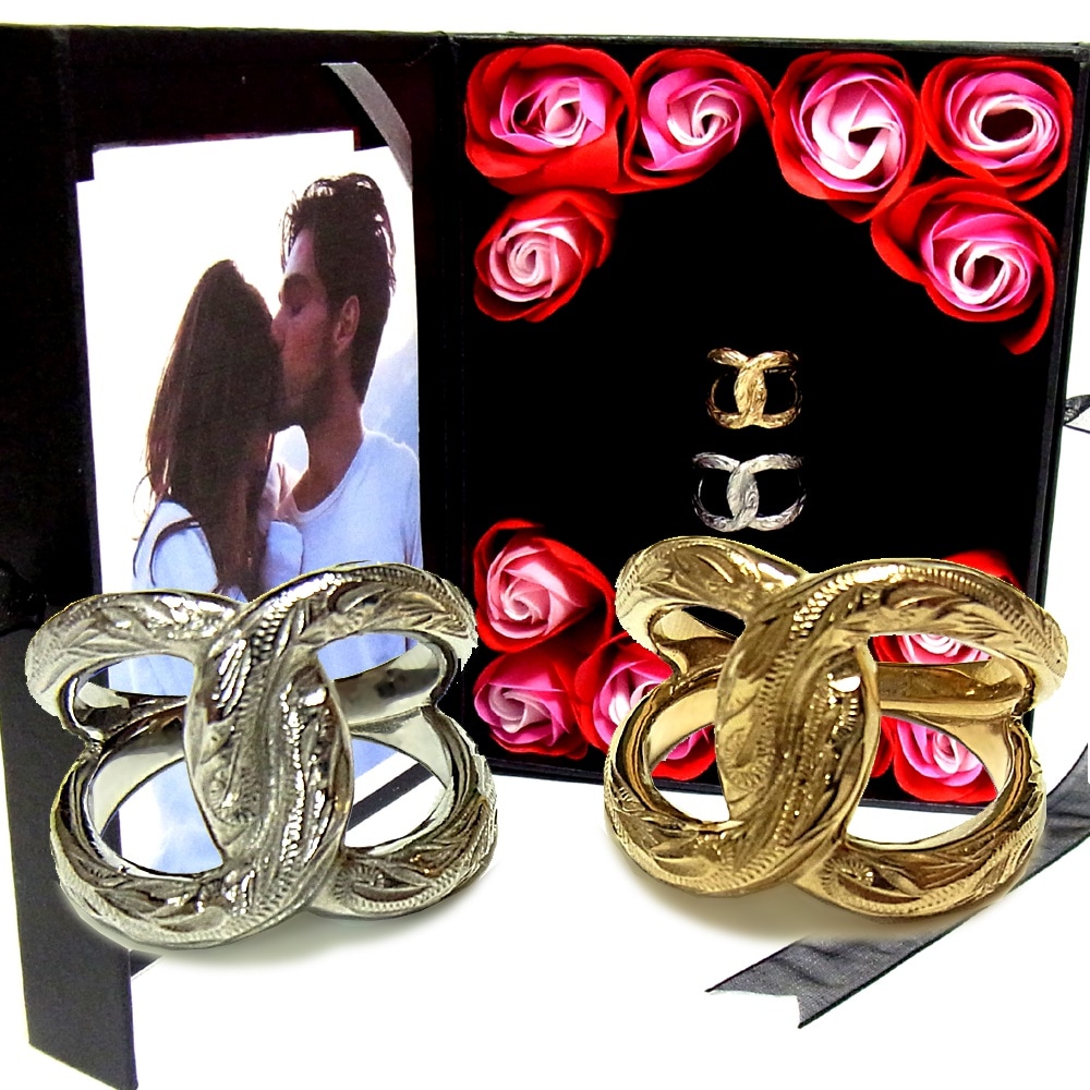 ペアリング ペアハワイアンジュエリー 指輪 メビウス スクロール 金属アレルギー対応 サージカル