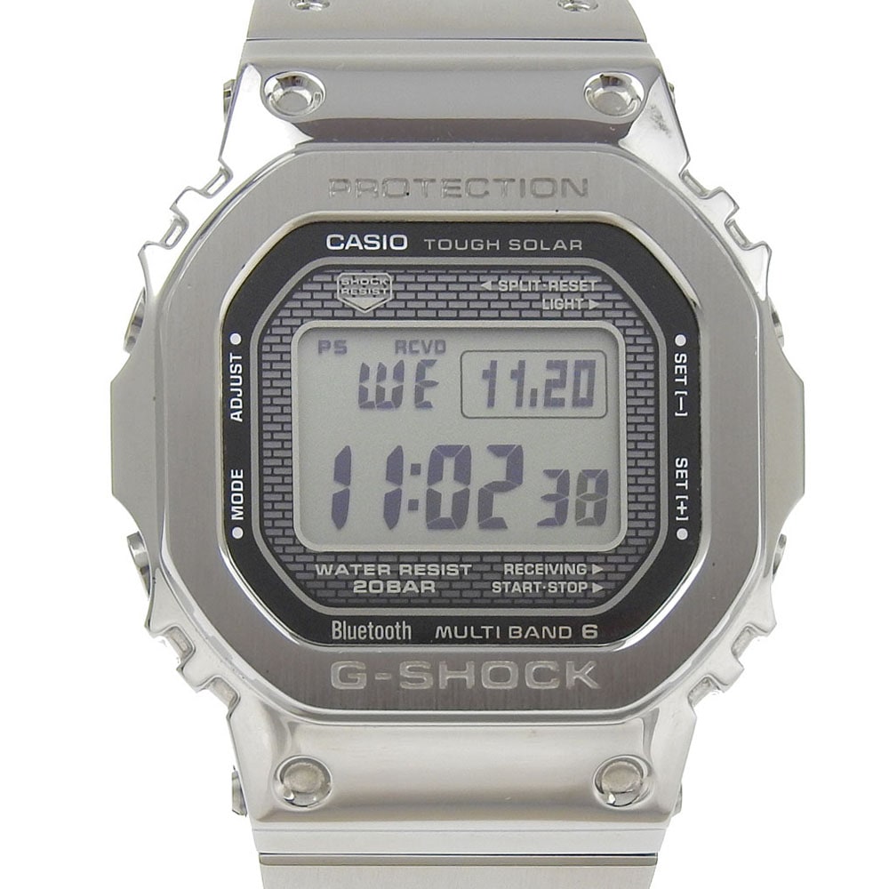 Gショック フルメタル GMW-B5000D-1JF 腕時計 ステンレススチール ソーラー電波時計 デジタル表示 メンズ 黒文字盤 中古品 A-ランク