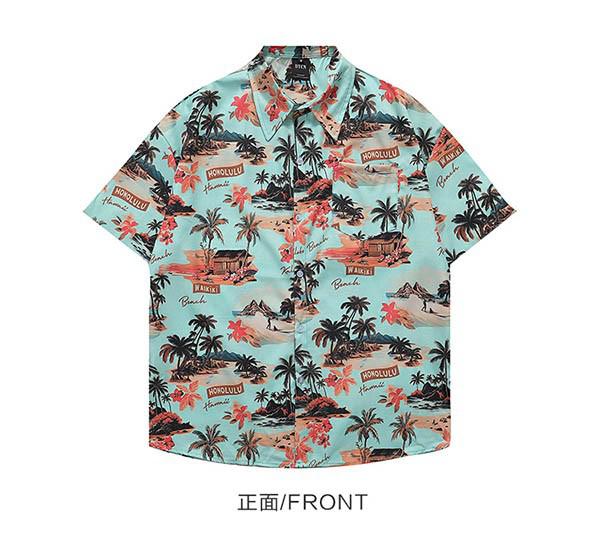 トップス半袖シャツアロハシャツ メンズ 半袖 開襟 オープ ペアルック 大きいサイズ ボタニカル柄 開襟シャツ レディース ハワイアン 南国風 男女兼用 シャツ 半袖 夏物 ヤシの木柄 シンプルデザイ