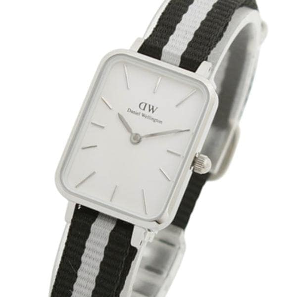 Quadro 20x26mm Black & Grey NATO Silver White DW00100676 腕時計 レディース ホワ 並行輸入品