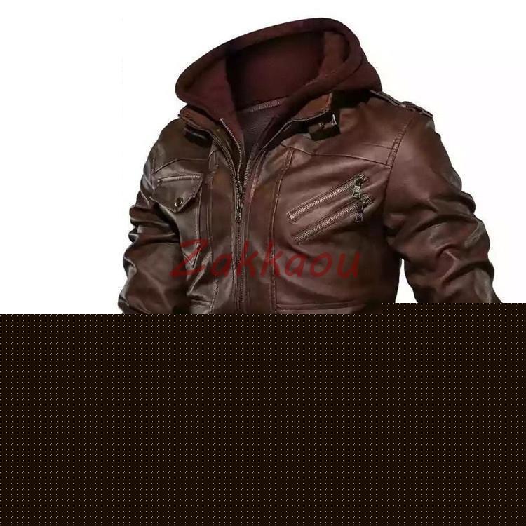 メンズ革ジャン 秋冬　レザージャケット カジュアル フード取り外し可 ライダースジャケット バイクウェア シングル 防寒防風 お兄系