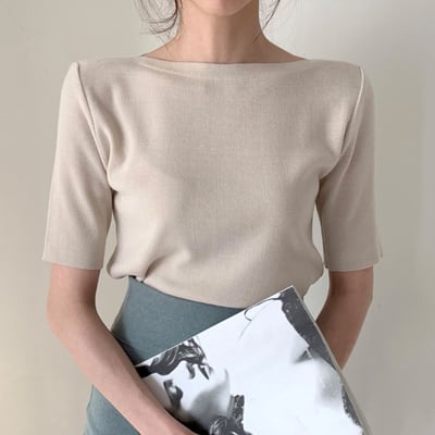 トップス Tシャツ カットソー 袖あり 半袖 スクエアネック スリム かわいい 大人可愛い きれいめ シンプル おしゃれ お洒落 大人可愛い 大人女子 キュート ガーリー 無地 春 夏 秋 20代 3