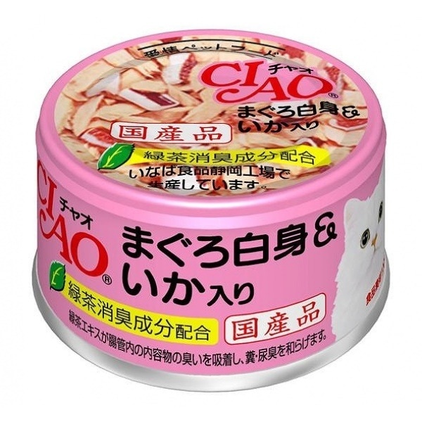 （まとめ買い）いなば まぐろ白身いか入 85g 猫用缶詰 キャットフード [x24] 5,685円