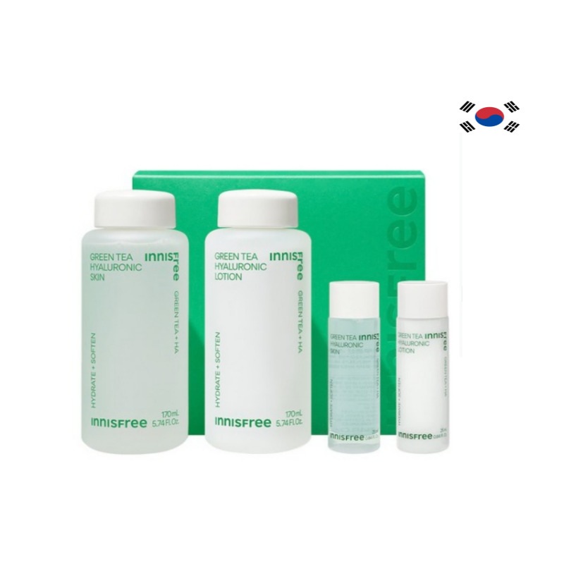 [Korea]グリーンティー ヒアルロン酸 トナー＆ローション スキンセット / 保湿鎮静 / 水分バランス調整 / 低刺激