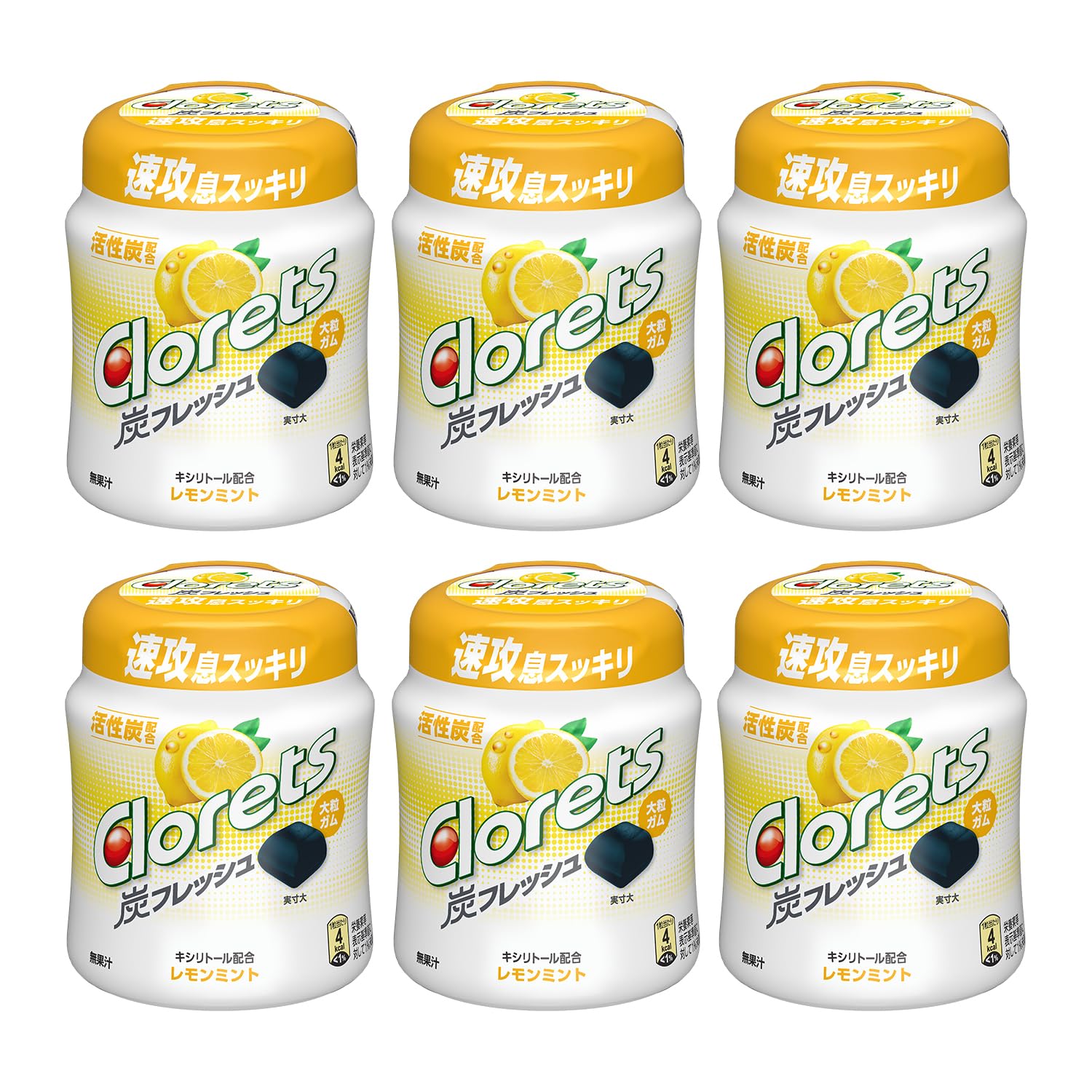 モンデリーズ クロレッツ炭フレッシュ レモンミントボトル 112g×6個