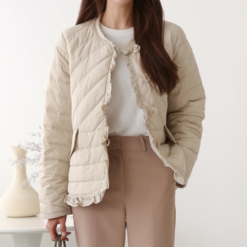 New 프릴 경량 다운 오리털 자켓 (3color) 6,683円