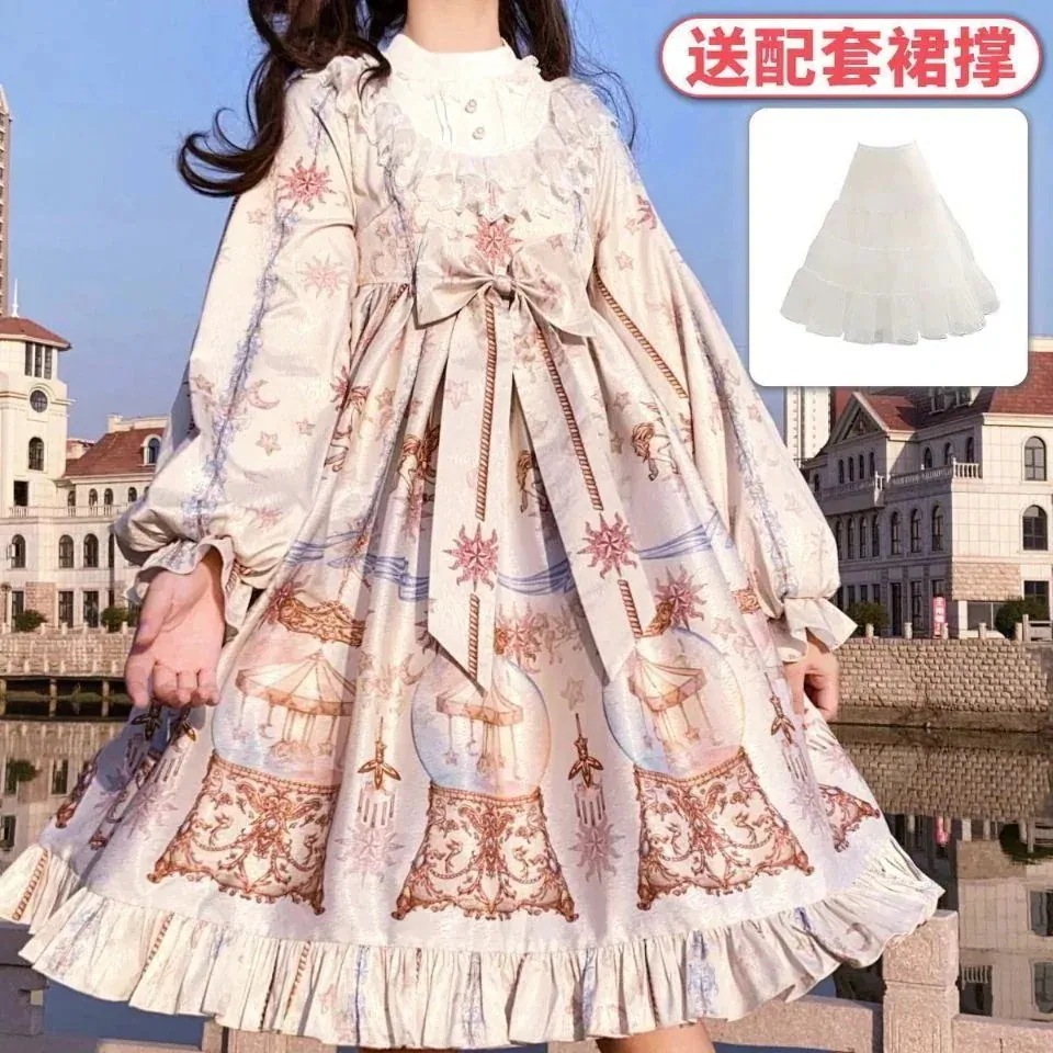 2025年新作店長おすすめ！コスプレ大判 ロリータスカートグラスランドロリータ長袖OPスカートワンピース レディース ドレス 韓国ファッション 8,130円