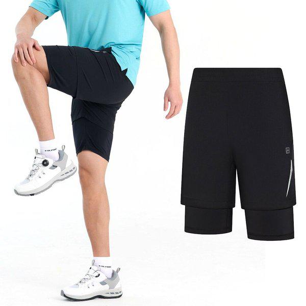 メンズ夏パワーストレッチレギンス一体型登山ハーフパンツ KSC982TP6M