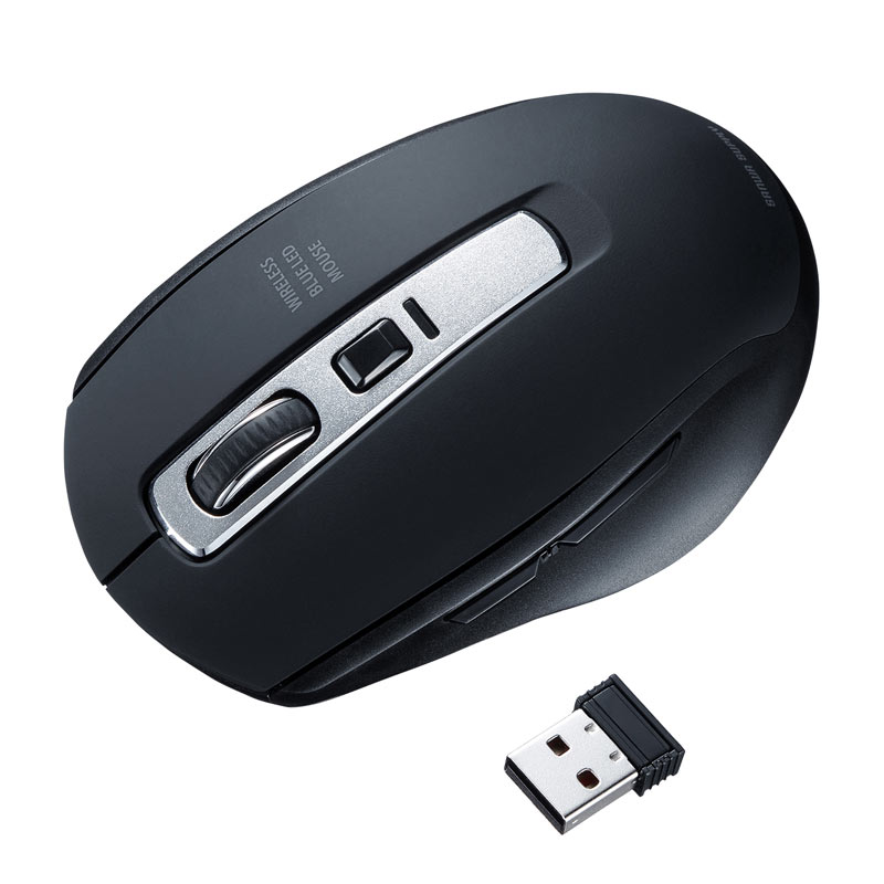 （まとめ買い）静音ワイヤレスブルーLEDマウス ブラック MA-WBL161BK [x3]