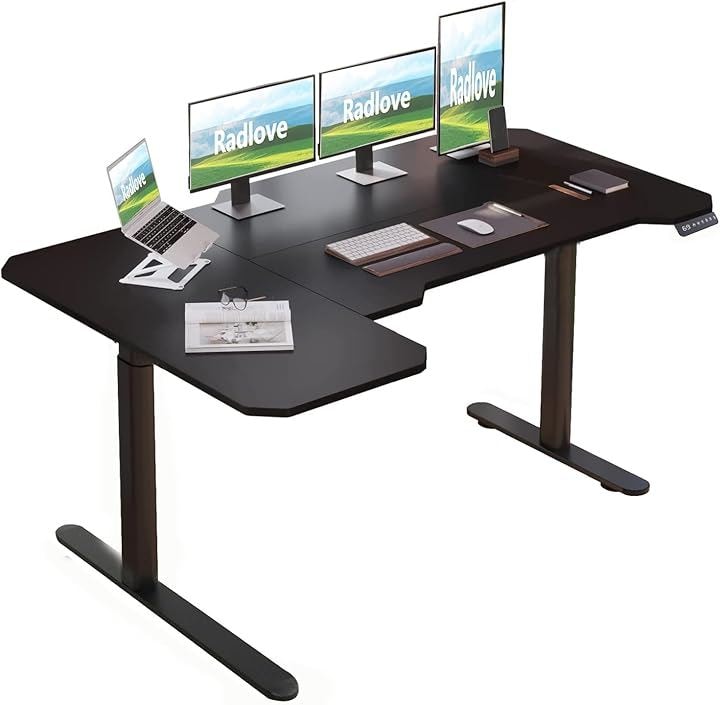 昇降デスク パソコンデスク 電動昇降式デスクモーター2基 天板幅150CMx101CM ゲーミングデスク 机 デュアルモータースタンディングデスク(ブラック, 150x101cm)