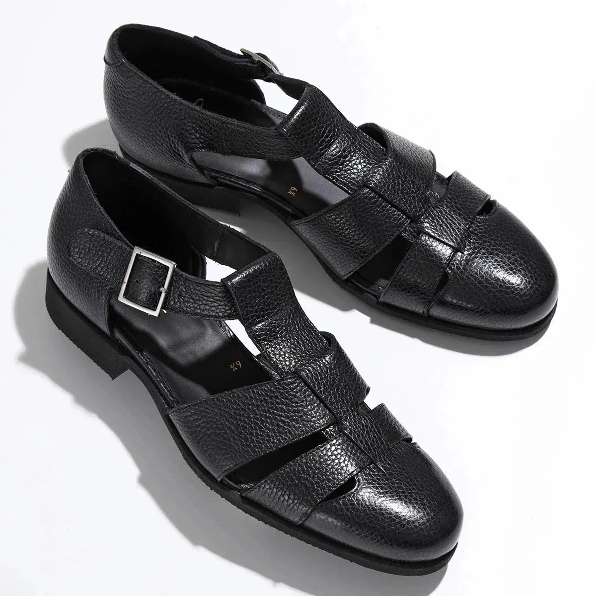 FERRANTE フェランテ グルカサンダル GURKHA RASTY メンズ ストラップ シュリンクレザー 靴 NERO