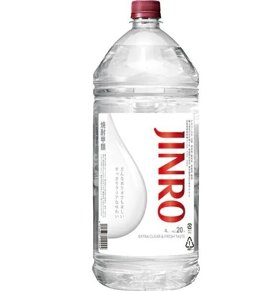 送料無料 JINRO ジンロ 真露 20度 4000ml 4L4本【北海道沖縄東北四国九州は別途送料がかかります】