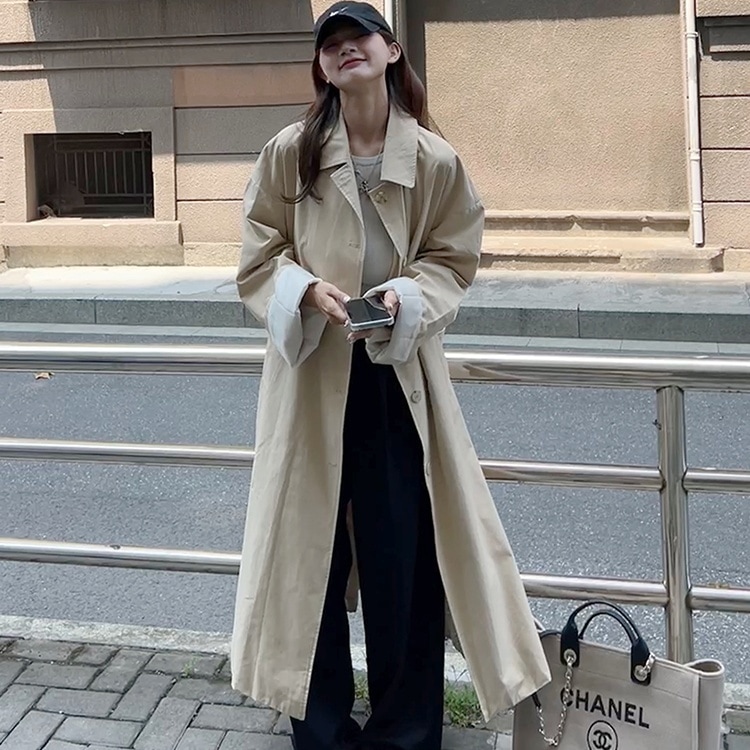 アウター コート ロングコート 長袖 襟付き 前開き ボタン ポケット ロング丈 かわいい 大人可愛い きれいめ シンプル 上品 おしゃれ かっこいい カジュアル レトロ ルーズ こなれ感 個性的