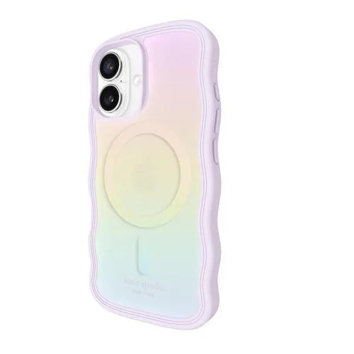 ケイト・スペード ニューヨーク KS054350 Wavy MagSafe iPhone 16用ケース Opal Iridescent クリア・パープル系