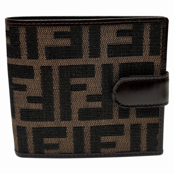 フェンディ FENDI ズッカ柄 156140 2つ折り財布 レディース【中古】