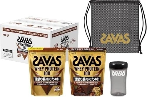 ザバス(SAVAS) ホエイプロテイン100 短期集中セット リッチショコラ ビターショコラ 明治