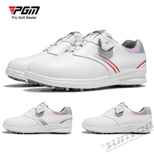 ゴルフ ゴルフシューズ ダイヤル式 ソフトスパイク レディース スパイクシューズ 防水 人工皮革