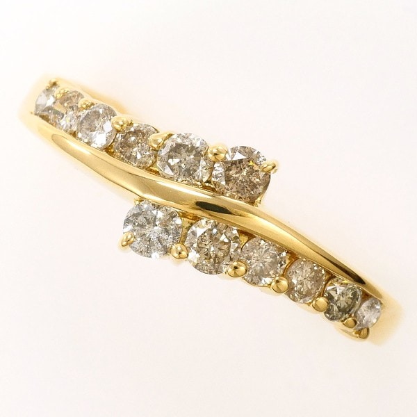 K18 18金 YG リング 11.5号 ダイヤ 0.50 中古