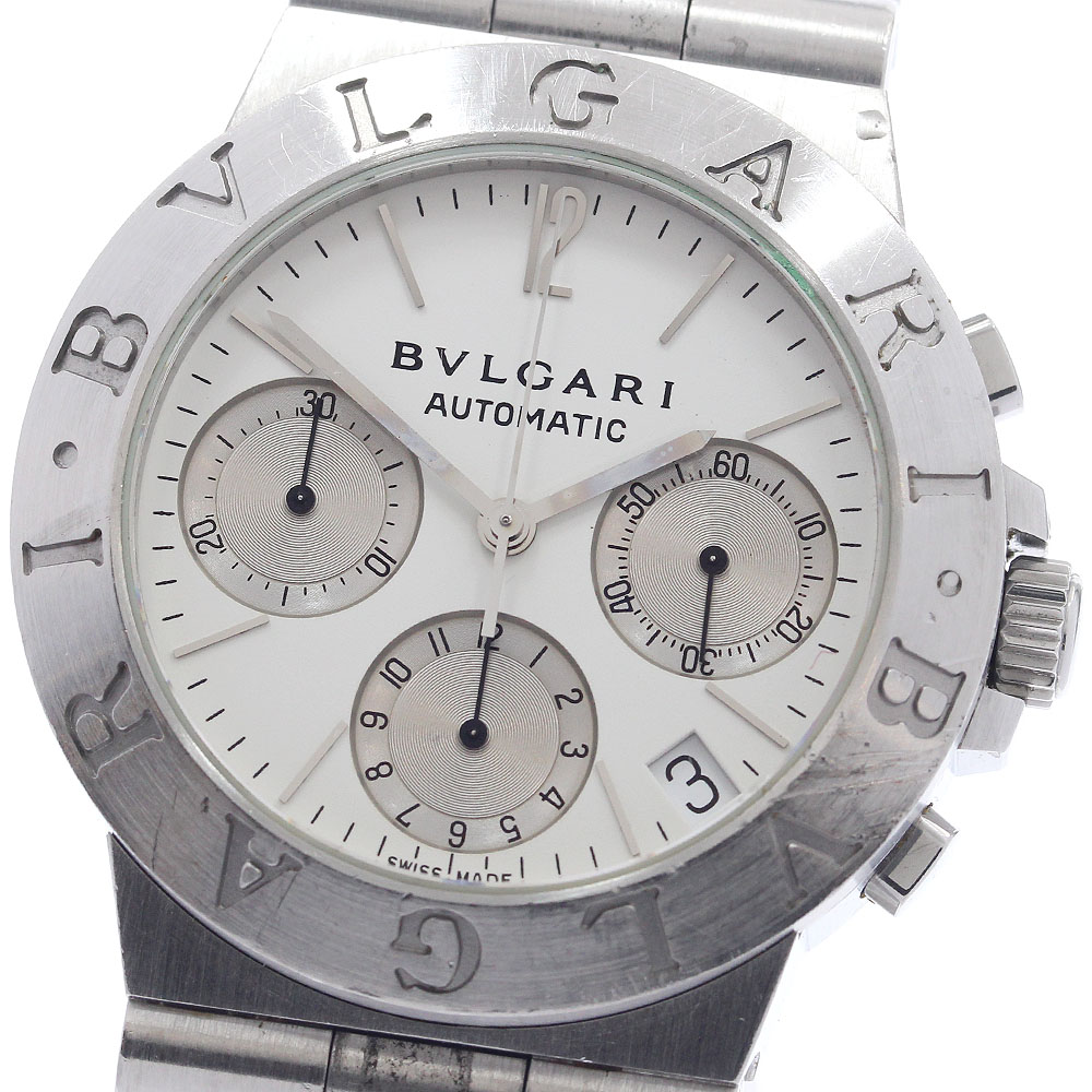 ブルガリ BVLGARI CH35S ディアゴノ クロノグラフ デイト 自動巻き メンズ 保証書付き_956563【中古】