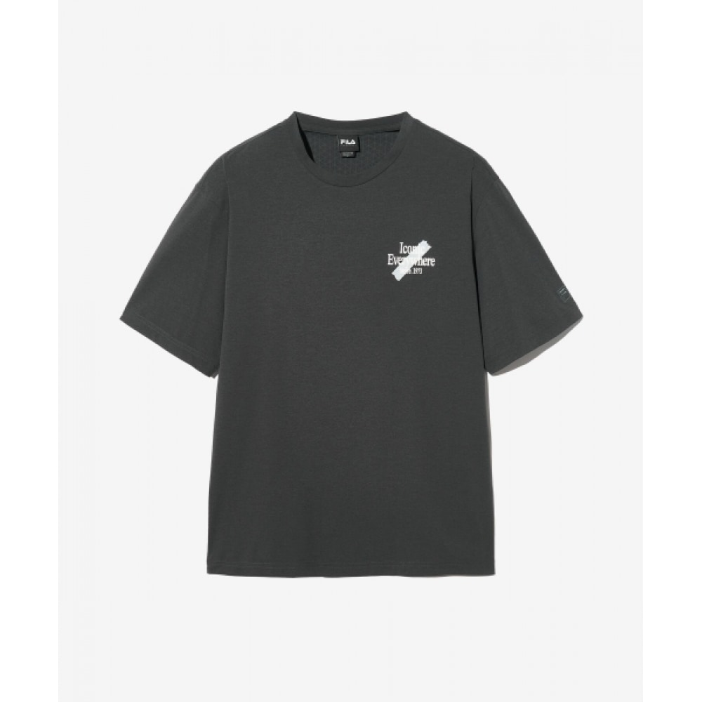 FILA クールフィーリングアイコニックグラフィックショートスリーブTシャツ (FS2RSH2106XDGY)
