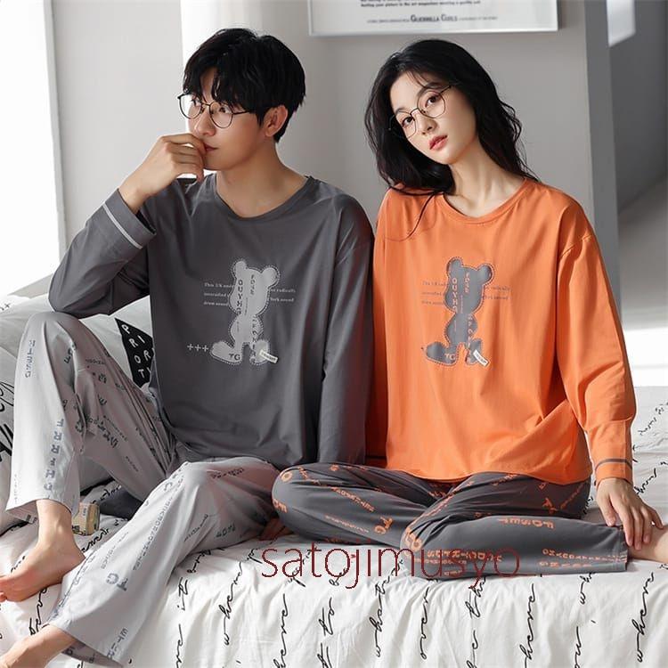 新作即納ペアルック ルームウェア ペア セット 秋 ペアパジャマ カップル 結婚祝い プレゼント カップル パジャマ ペア 綿 お揃い 部屋着 恋人 夫婦 記念日 ギフトペアルック ルームウェア