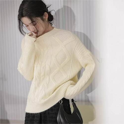 もこふわ素材 ルーズニット ラウンドネックプルオーバーニットセーター 大人綺麗ニット 大人ファッション 大人コーデ 大人カジュアル 大人韓国コーデ 楽天市場】もこもこモヘアラウンドネックニットセーター ルーズ