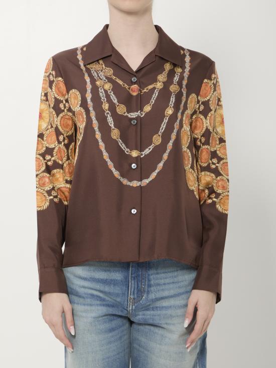 VERSACE Women Shirts 1024231 BROWN