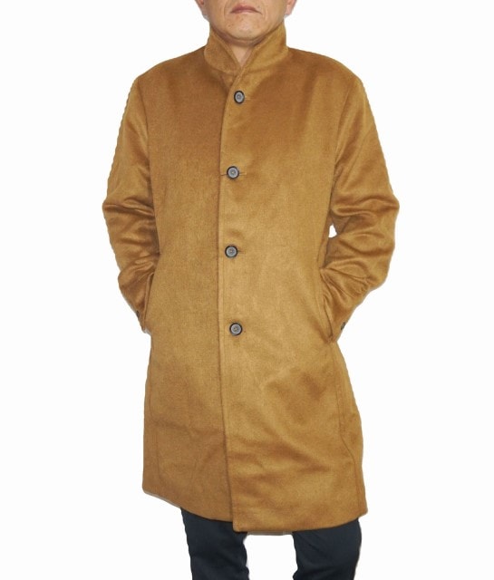 スタンドカラーコート 茶系 2565-4904 メンズ ハイダウェイ 冬物 コート ウール ブラウン