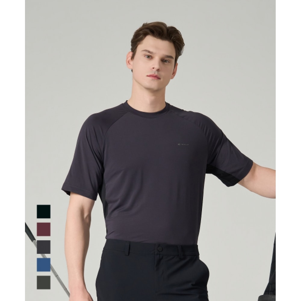 ミレーゴルフ 5ピースストレッチメッシュ半袖Tシャツメンズ