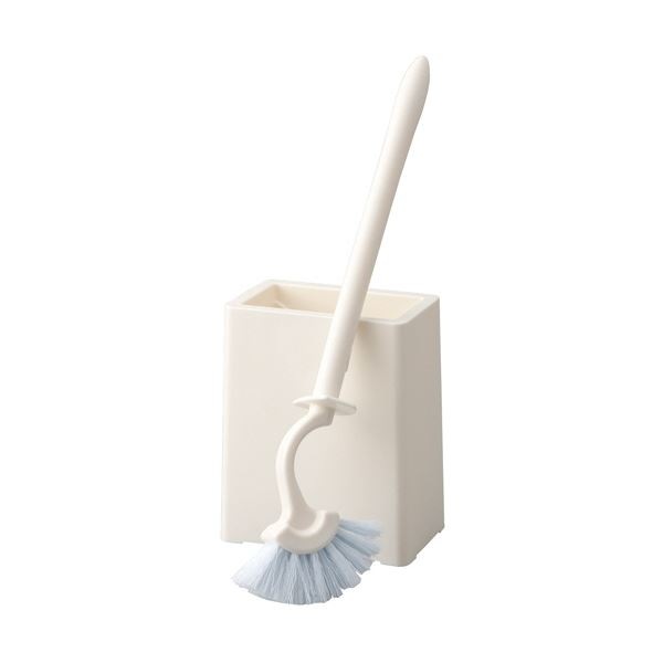 （まとめ）山崎産業 Satto スリムトイレブラシ ケース付 ホワイト 1個 (×10セット)