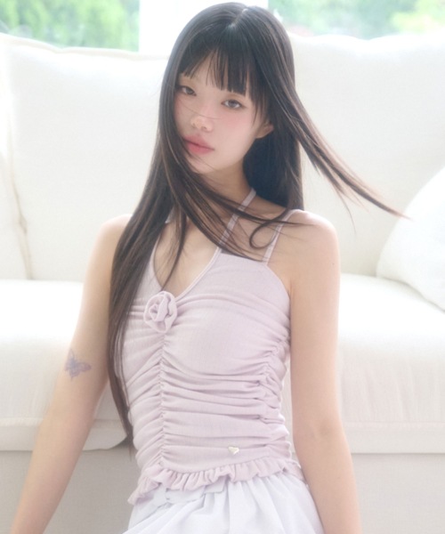 【ILLIGO】 FLEUR FRILL HALTER TOP PINK 正規品